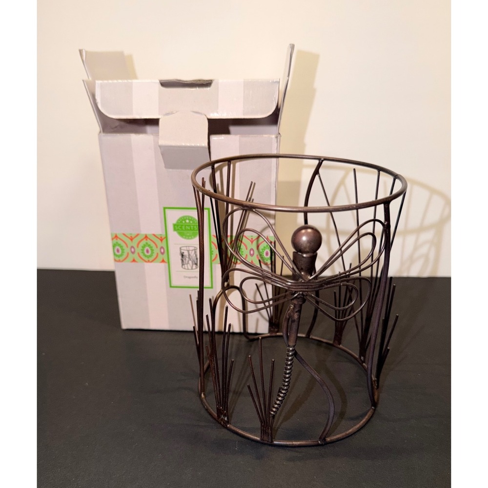 Scentsy Dragonfly Warmer Wrap Silhouette Collection Bronze Metal Wire Decor
